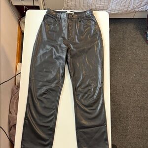 Abercrombie Curve Love High Rise Faux Leather Pants 28 Short Black